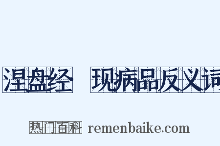 涅盘经·现病品反义词是什么意思的图片